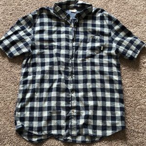 Vans Collard Button Up Blue Check Size XL